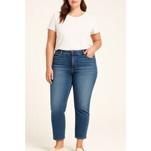 Eileen Fisher Solar Blue Organic Cotton Stretch Jeans Women’s Size 14